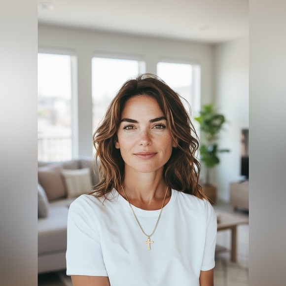 Gold Cross Pendant Necklace - Picture 7 of 7